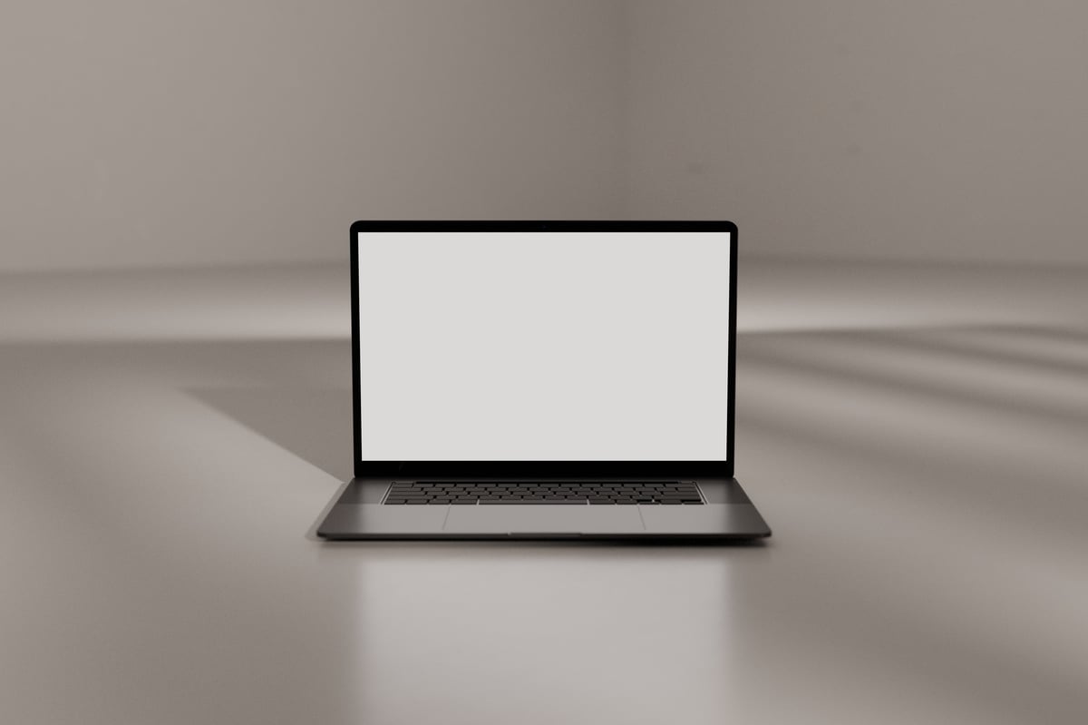 Premium brand website mockup on modern laptop